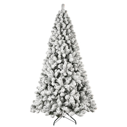 5-Foot Pre-Lit Snow-Flocked Christmas Tree with 650 LED Lights - Green/White