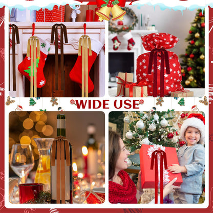 Rokkibom Burgundy Velvet Christmas Bows – Set of 6 – product view 6