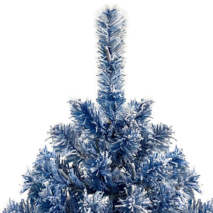 6-Foot Blue Snow-Flocked Pre-Lit Christmas Tree – 750 Tips