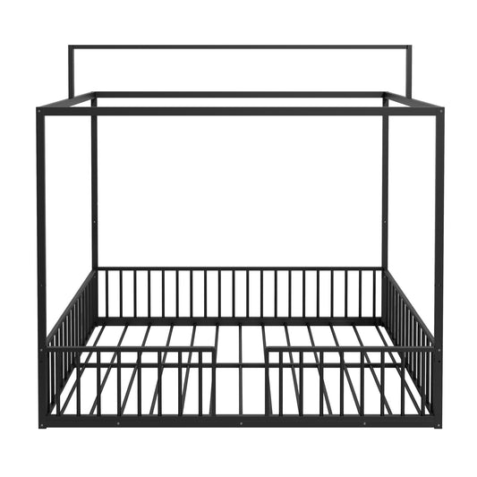 3-in-1 Montessori Floor Bed with Fenced Support