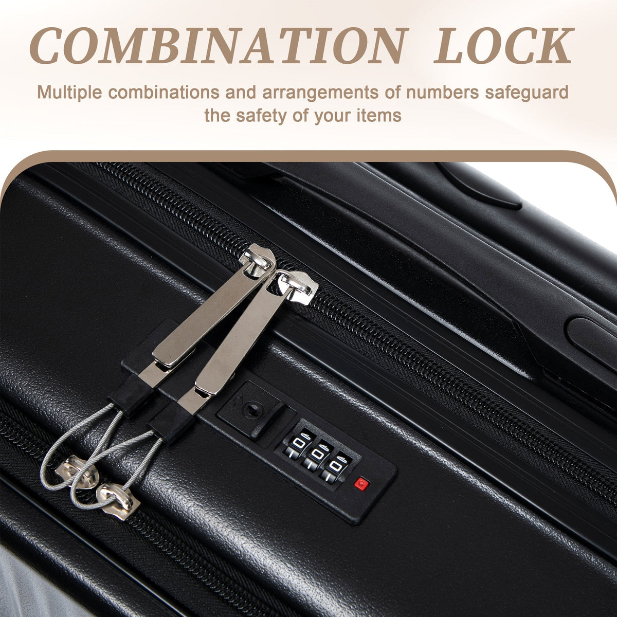 14" & 20" ABS Spinner Luggage Set with Cosmetic Case