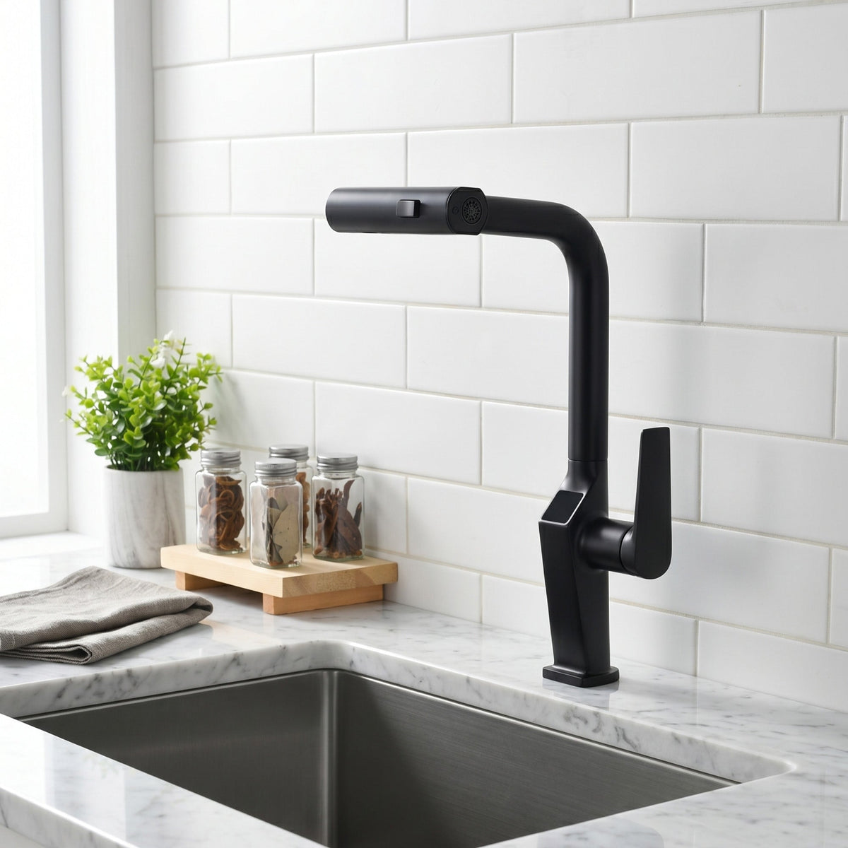 Touchless Matte Kitchen Faucet with Touchless Design - Matte Black