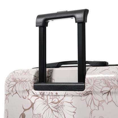 PC+ABS Hardside Luggage Set with Digital Lock - Pink Flower Print
