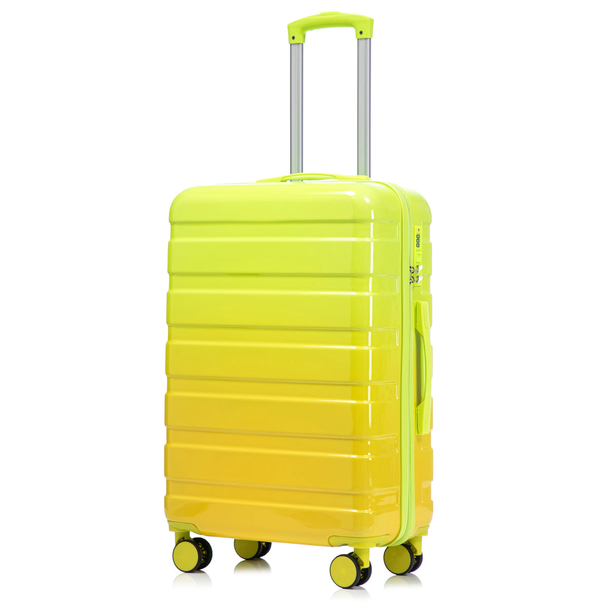 20"/24"/28" 3-Piece Spinner Luggage Set – Yellow & Green