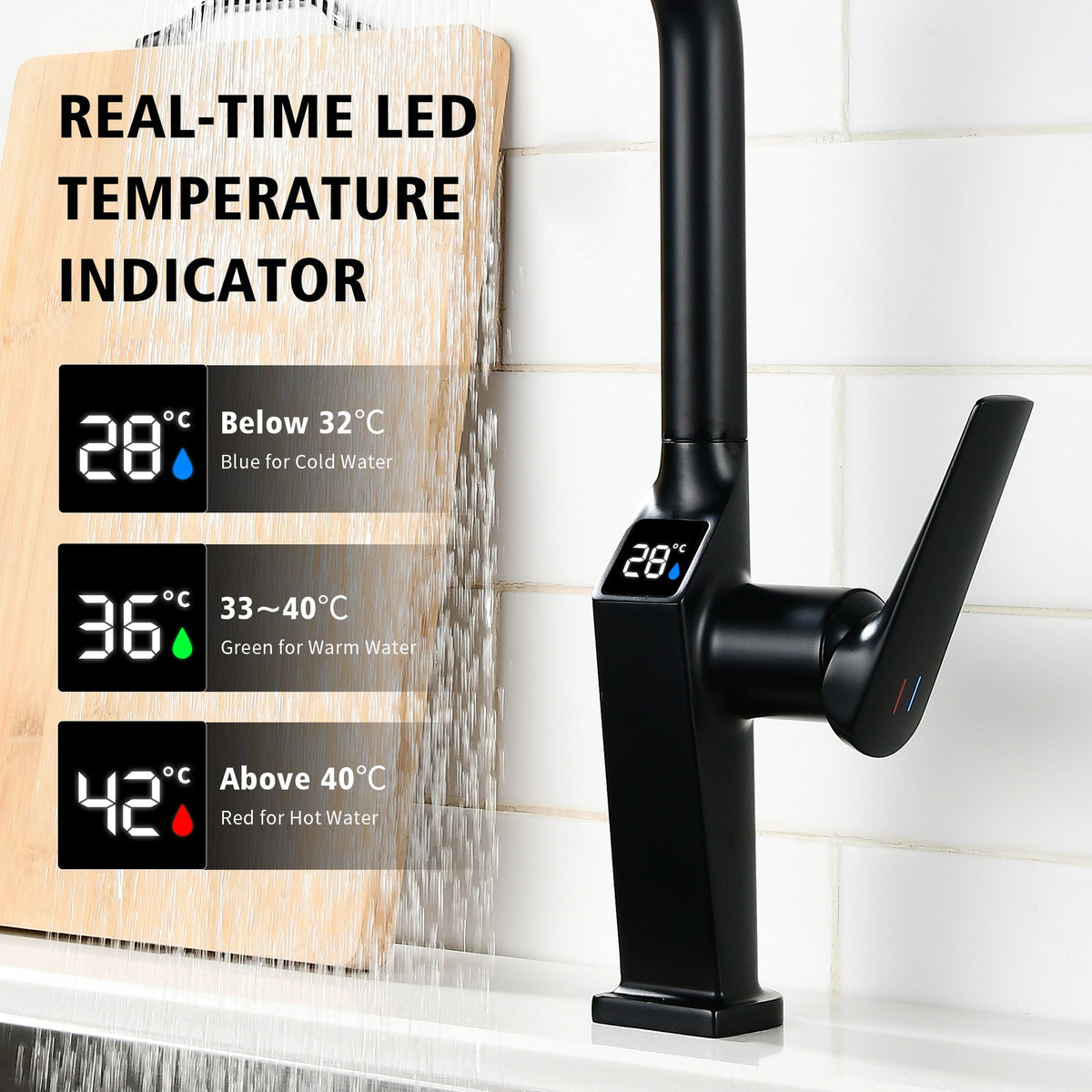 Touchless Matte Kitchen Faucet with Touchless Design - Matte Black