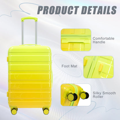 20"/24"/28" 3-Piece Spinner Luggage Set – Yellow & Green