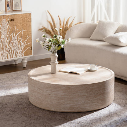39.37" Round Coffee Table with Mars Pattern