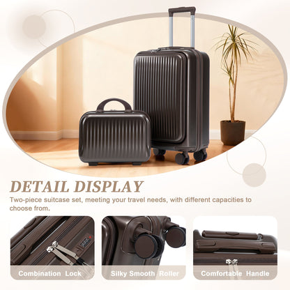 2-Piece Spinner Luggage Set with Cosmetic Case