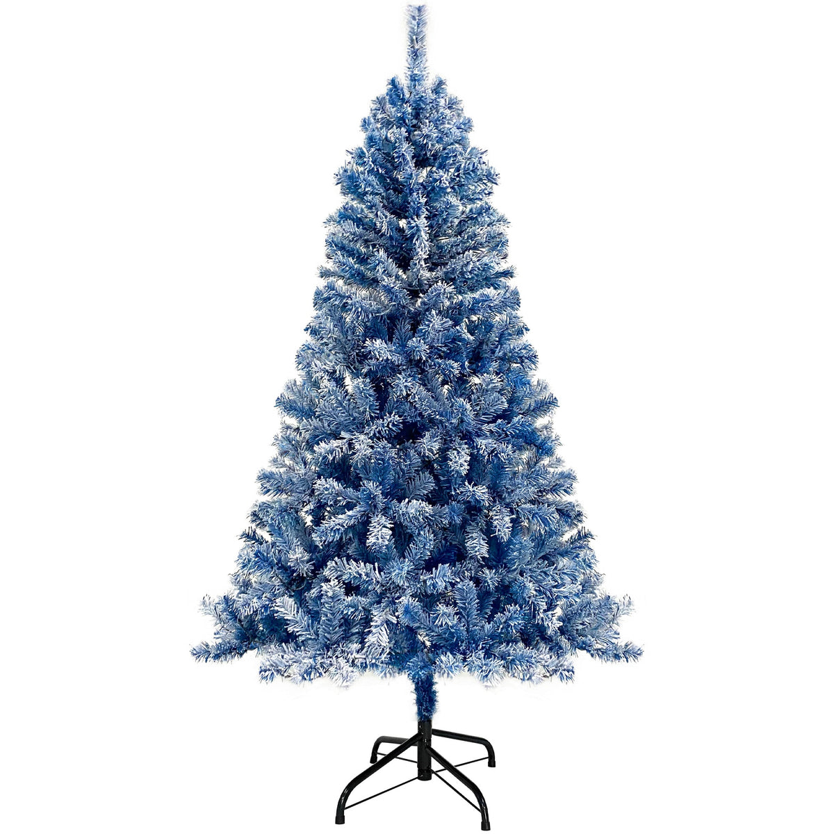 6-Foot Blue Snow-Flocked Pre-Lit Christmas Tree – 750 Tips