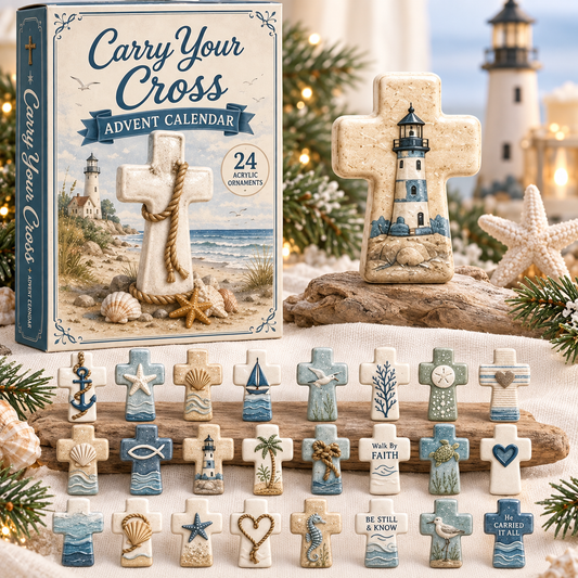 CARRY YOUR CROSS 24 DAY ADVENT CALENDAR | SHOW YOUR FAITH IN ASSORTED ACRYLIC ORNAMENTS