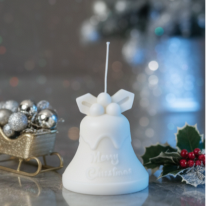 Tall Bell Christmas Candle | Sculptural Soy Wax | Handcrafted in USA
