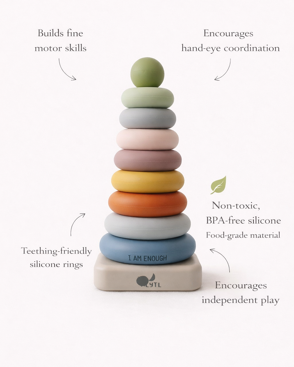 LYTL® Silicone Ring Stacking Toy – 10 Piece