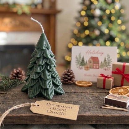 Evergreen Forest Christmas Green Tree Candle
