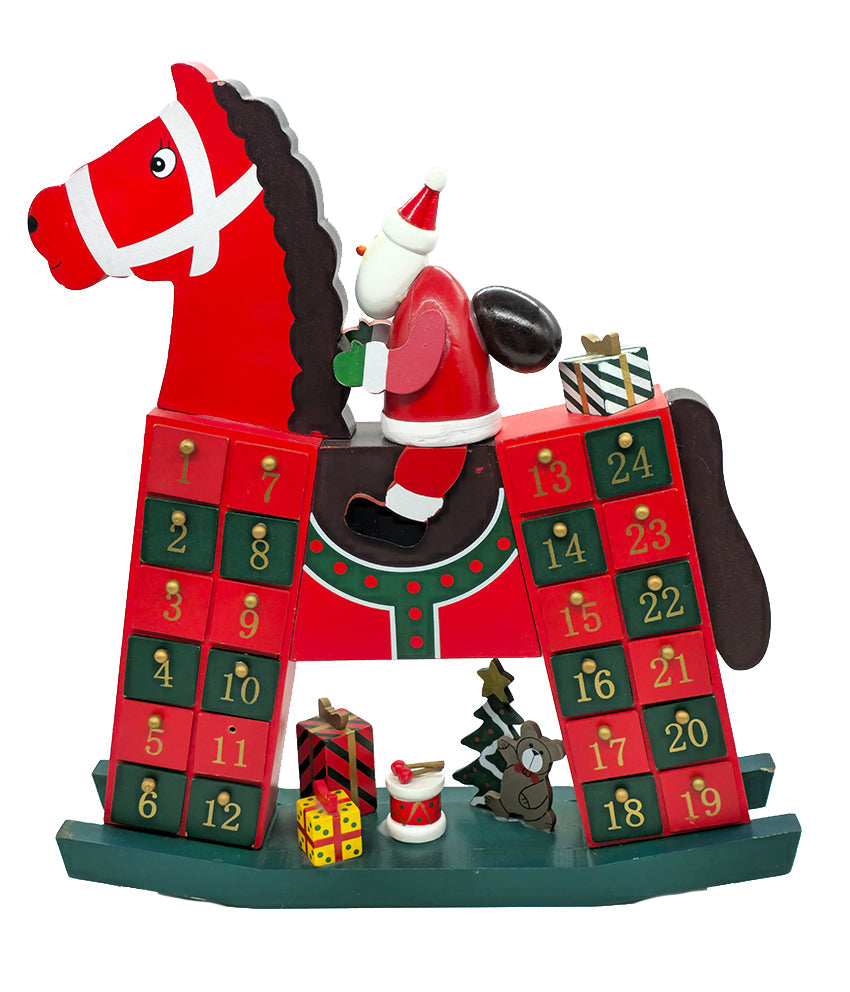 Santa's Wooden Horse Advent Calendar Wizardi F07M6-16 – product view 4