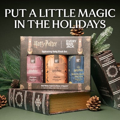 Every Man Jack Harry Potter Body Wash Gift Set – 3 Bottles, Imperfect Box