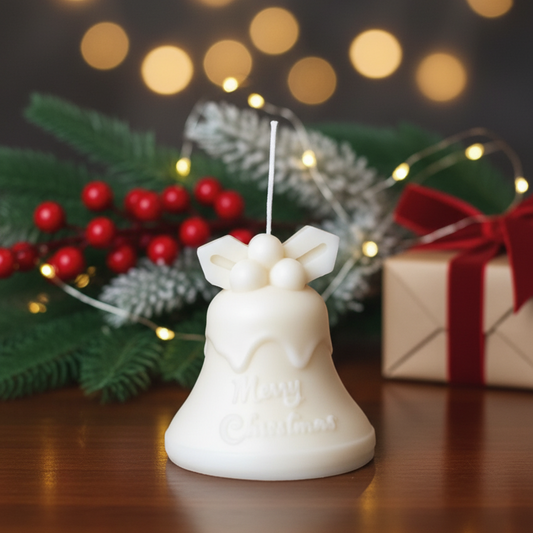 Tall Bell Christmas Candle | Sculptural Soy Wax | Handcrafted in USA