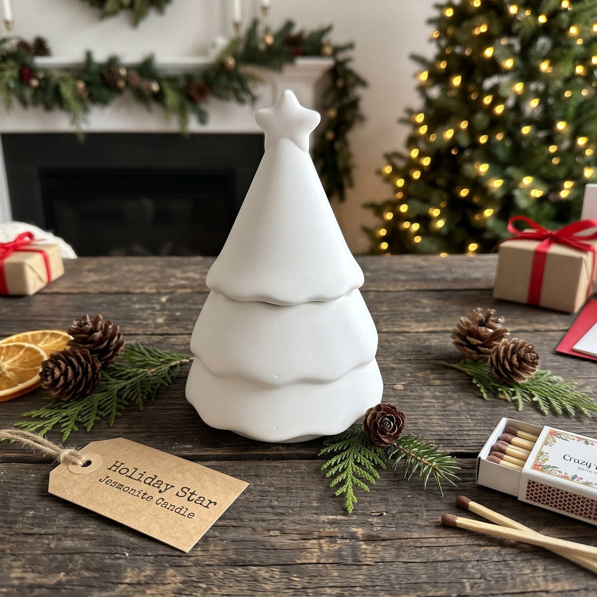 Holiday Star Christmas Tree Candle