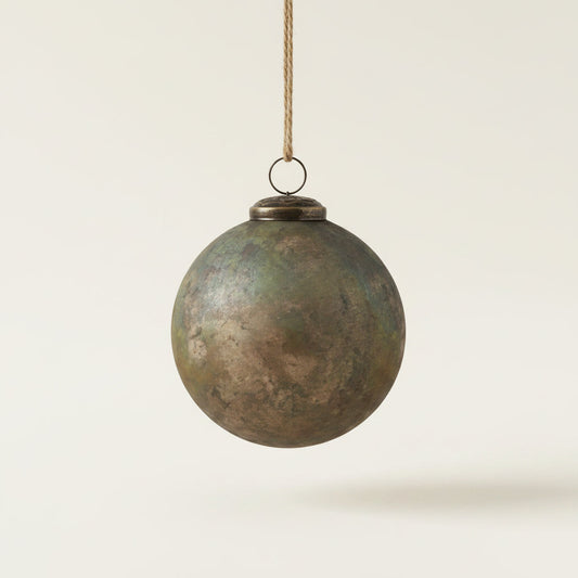 Textured Antique Glass Ball Ornament