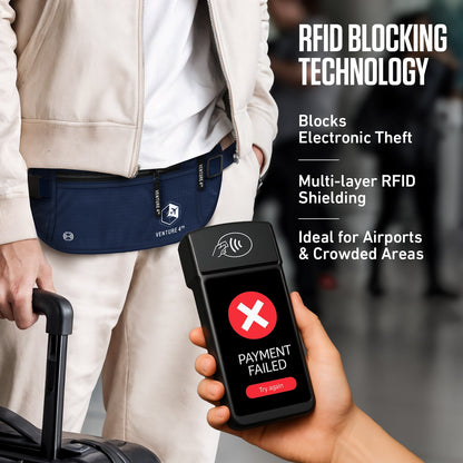 RFID-Safe Travel Money Belt & Hidden Organizer
