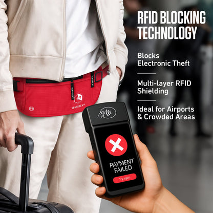 RFID-Safe Travel Money Belt & Hidden Organizer
