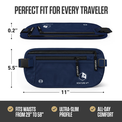 RFID-Safe Travel Money Belt & Hidden Organizer