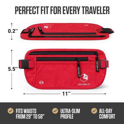 RFID-Safe Travel Money Belt & Hidden Organizer