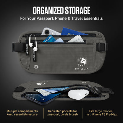 RFID-Safe Travel Money Belt & Hidden Organizer