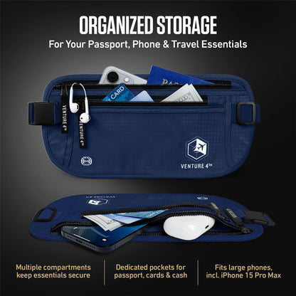 RFID-Safe Travel Money Belt & Hidden Organizer