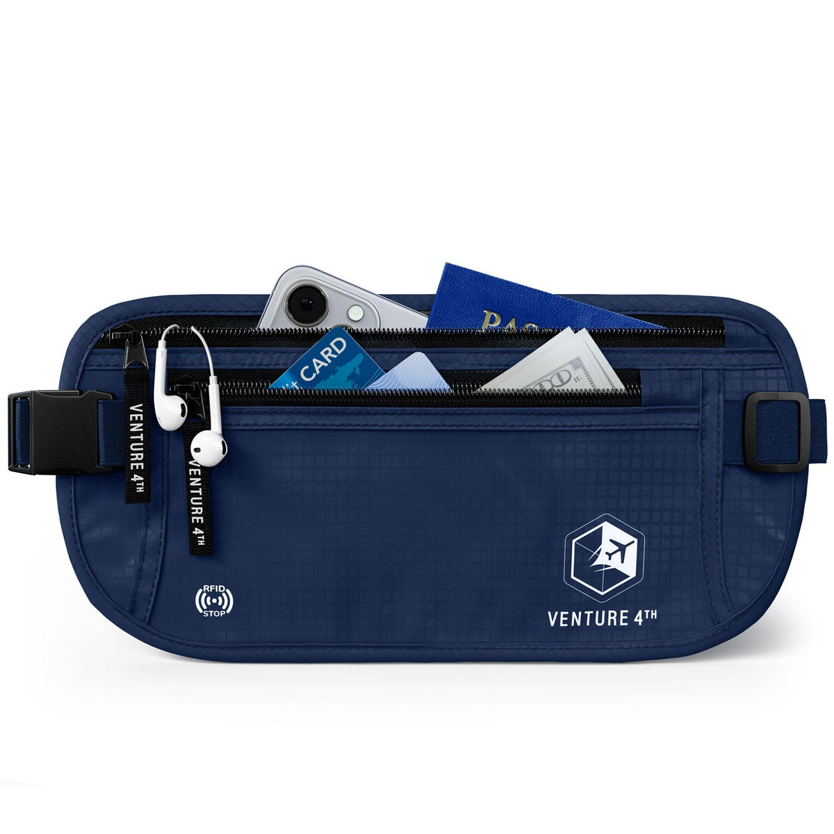 RFID-Safe Travel Money Belt & Hidden Organizer