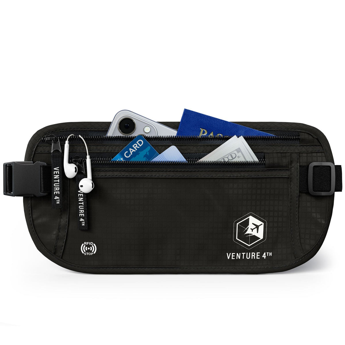 RFID-Safe Travel Money Belt & Hidden Organizer