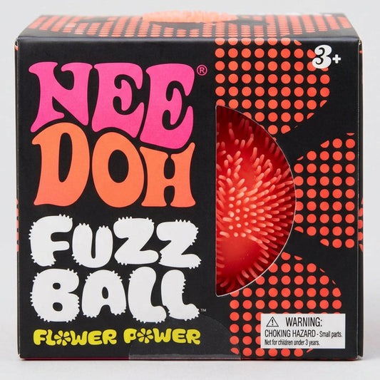 Schylling Nee-Doh Fuzz Ball Flower Power Orange Fuzzball
