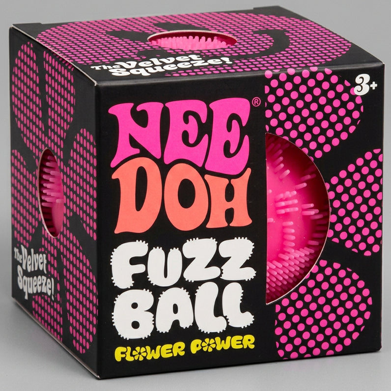 Schylling Nee-Doh Fuzz Ball Flower Power Pink Fuzzball