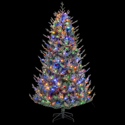 Pre-Lit Artificial Christmas Tree with Multicolored LED Lights-M