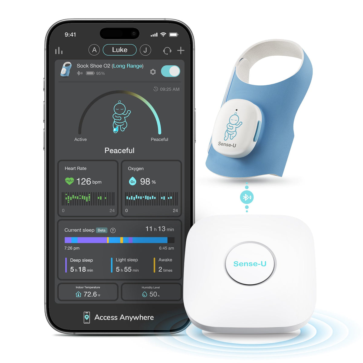 Sense-U Smart Sock Shoe O2 Baby Monitor