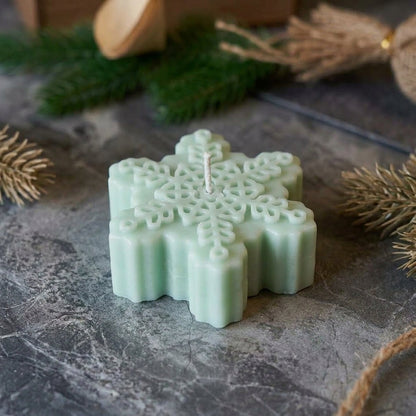 Snowflakes Soy Wax Candle | Handcrafted Winter Holiday Decor