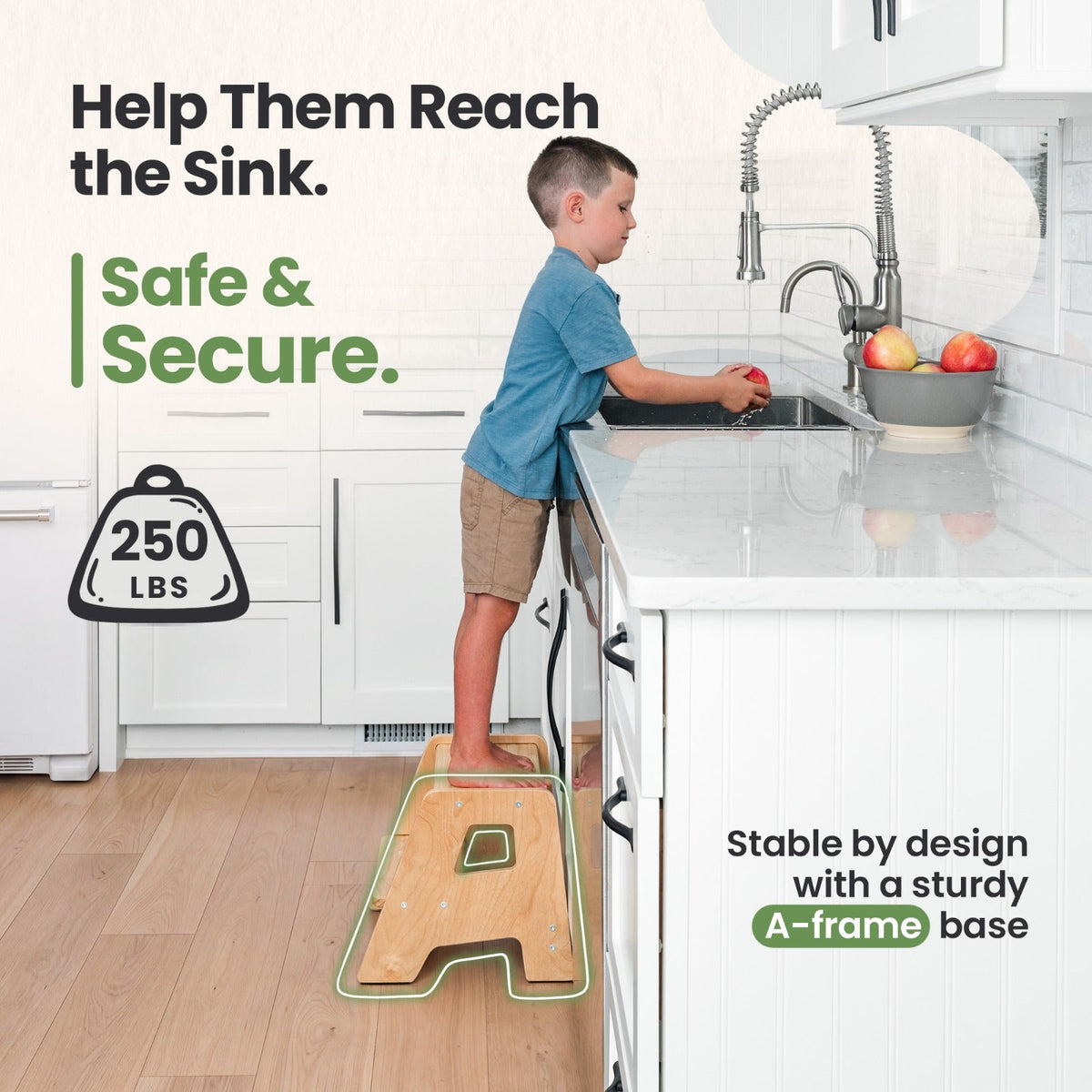 2-Step Wooden Toddler Stool