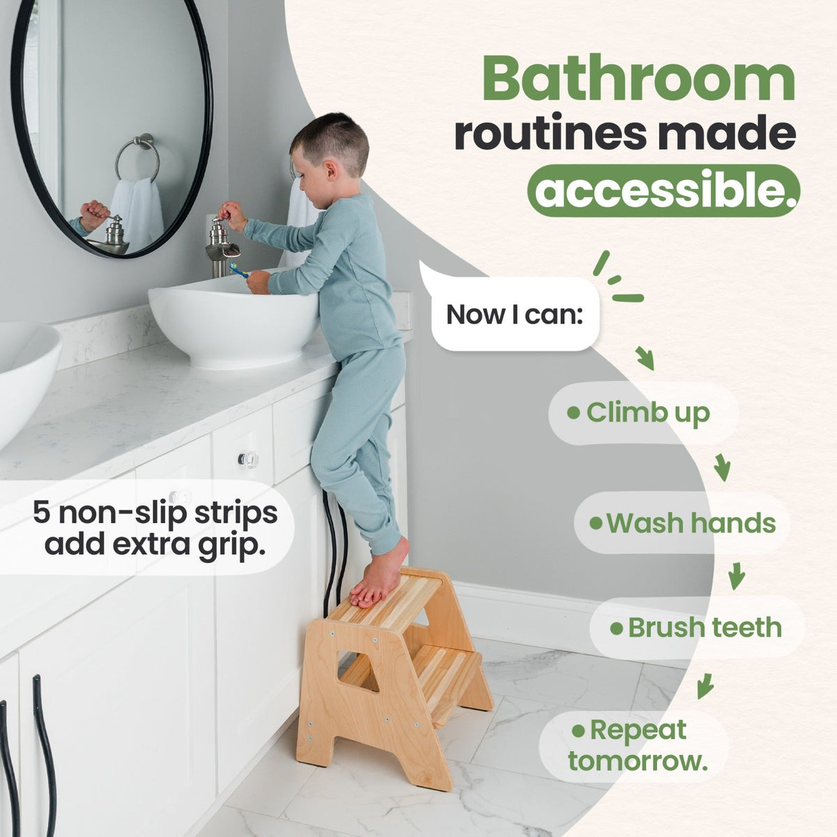 2-Step Wooden Toddler Stool