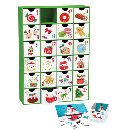 Sweet Christmas Advent Calendar - 24 Set of 50 Piece Mini Jigsaw Puzzles Eurographics