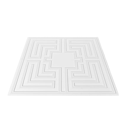 Ceiling Tiles, 12-Pack 24 x 24 in, Drop Ceiling Tiles Premium PVC Sheet, Easy Installation/ Cutting Plastic Glue-up Ceiling Tile, Ceiling Covering for Home/Office Decoration, White Echo Pattern