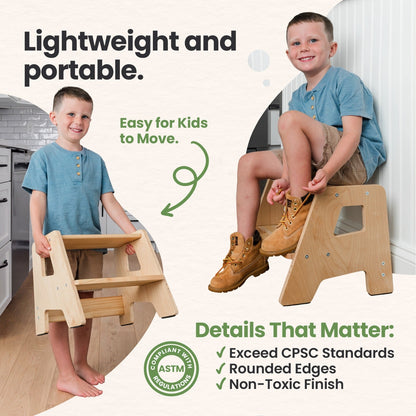 2-Step Wooden Toddler Stool