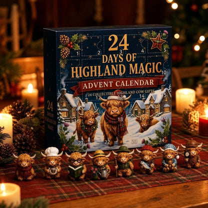 Highland Cow Figurine Advent Calendar – 24 Days