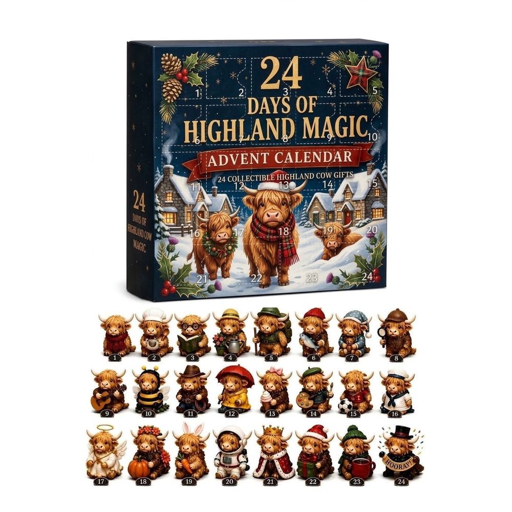 Highland Cow Figurine Advent Calendar – 24 Days – product view 2