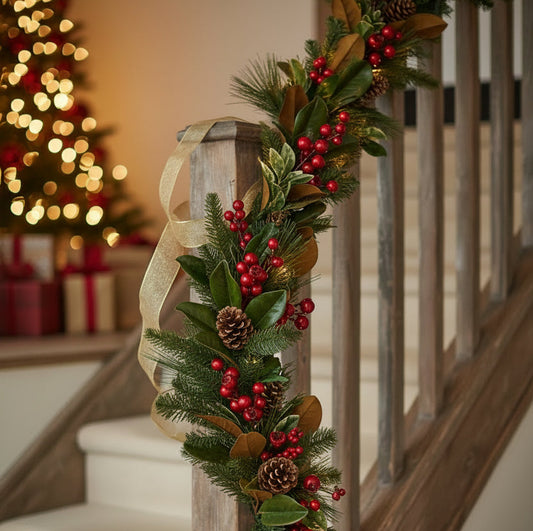 60" Magnolia, Pine, Holly, Berry Garland