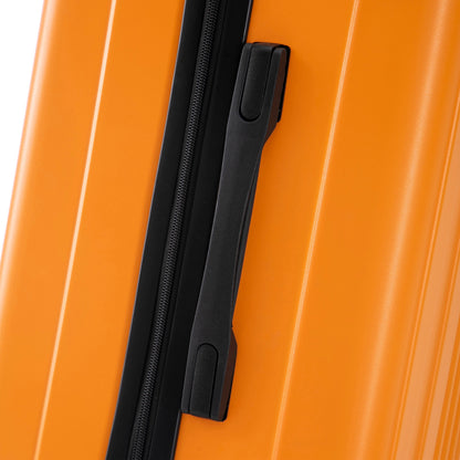 3-Piece ABS Spinner Wheel Luggage Set with TSA Lock - Black and Orange