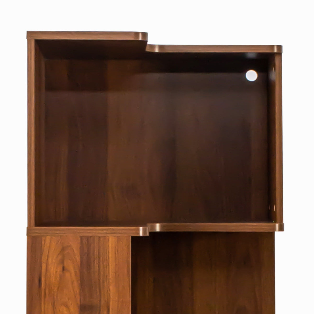 5 Tier Corner Book Shelf with Durable Melamine Finish - Neutral Wood