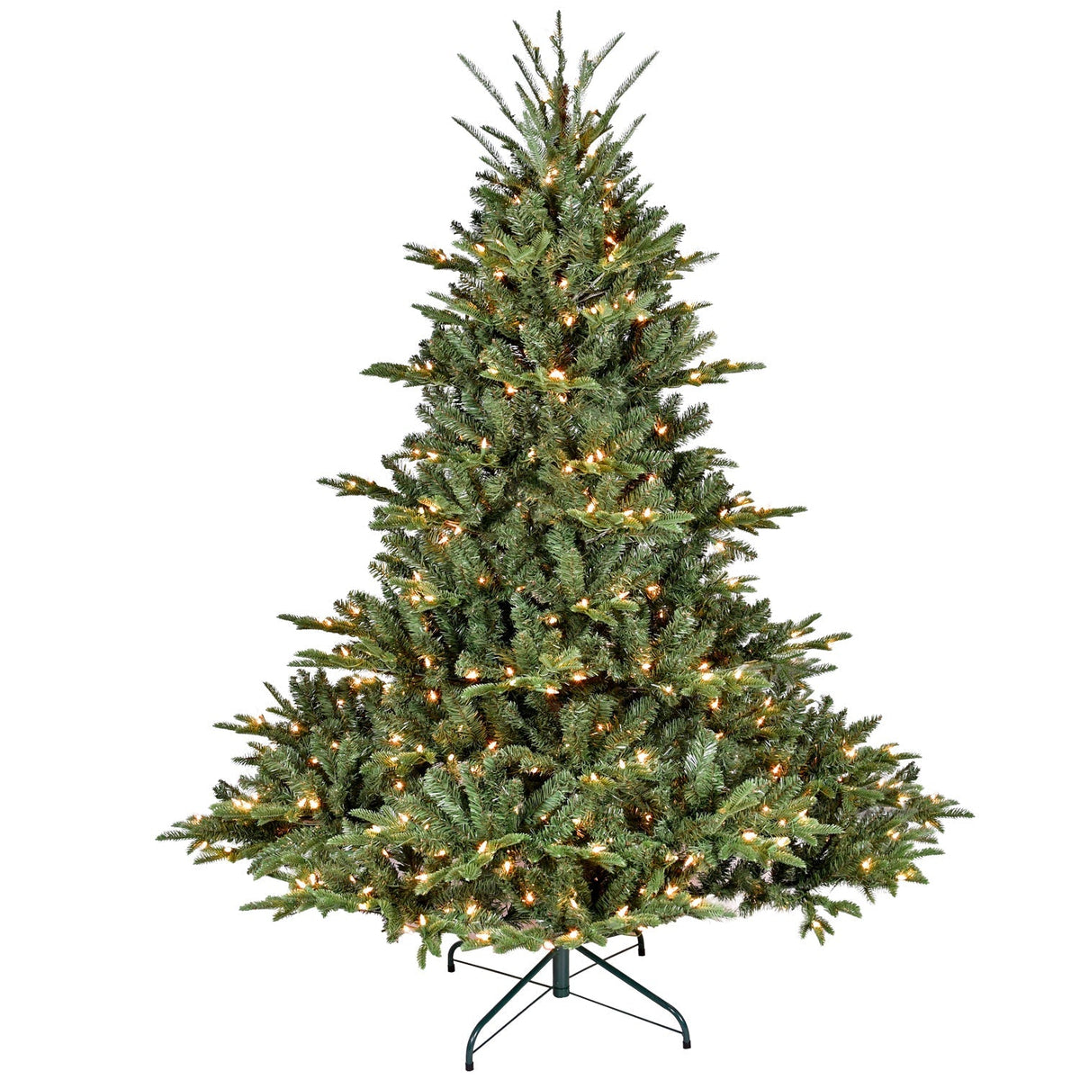5-Foot Full-Bodied Pre-Lit Evergreen Christmas Tree with 350 Warm White Lights - Green