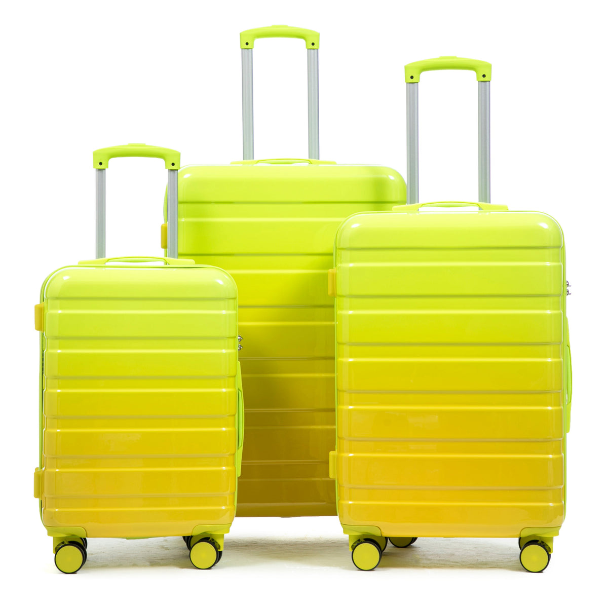 20"/24"/28" 3-Piece Spinner Luggage Set – Yellow & Green