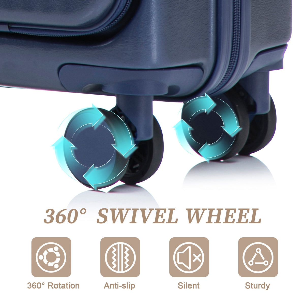 14"/20" 2-Piece ABS Spinner Luggage Set