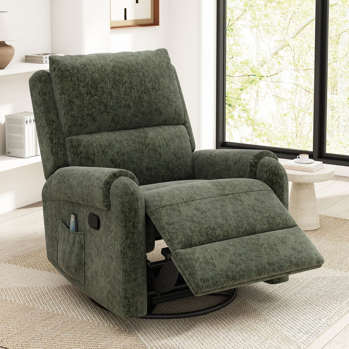 Manual Recliner Massage Chair With Swivel Rocker