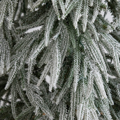 7' Flocked Down Swept Artificial Christmas Tree with 300 LED Lights